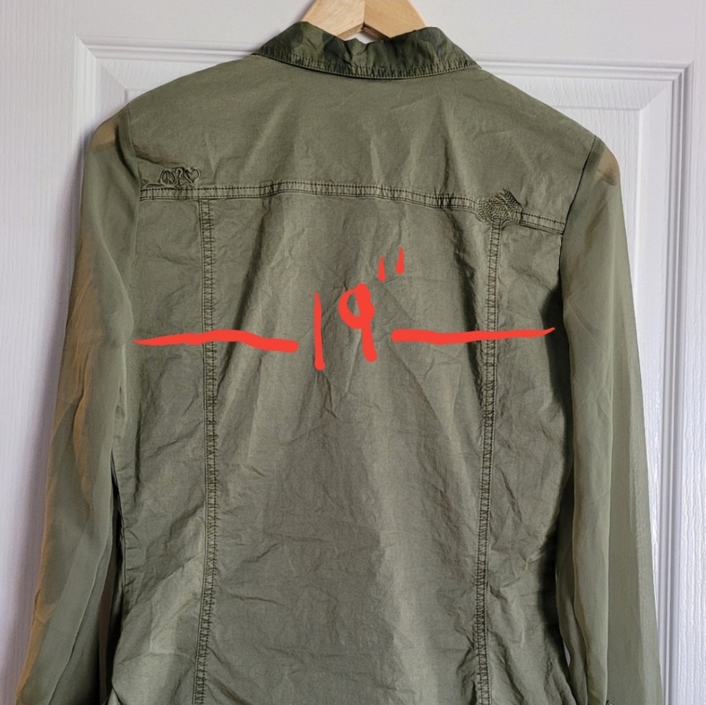 Guess camo mesh chiffon sleeves shirt - Picture 5 of 15